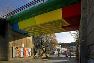 Lego bridge, designed by street artist Martin Heuwold