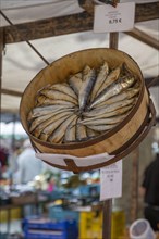 Weekly market, selling fish, Pollensa, Majorca, Balearic Islands, Spain, Europe