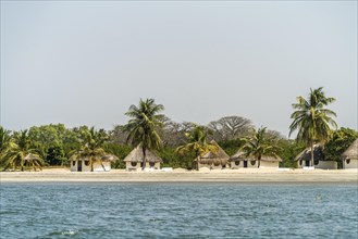 Hotel Village Plage d'Or on the beach of Jinack Island, Sine Saloum Delta, Senegal, West Africa, Africa