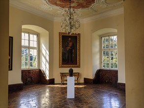 Exhibits in Corvey Castle World Heritage Site, interior photograph, Hoexter, Weserbergland, North Rhine-Westphalia, Germany, Europe