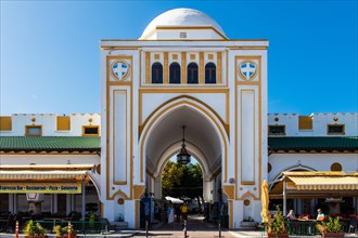 Entrance to the Makrthalle at Mandraki Harbour, Rhodes Town, Greece, Europe