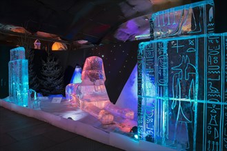 Theme Egypt, Ice Sculpture Festival, Zwolle, Province of Overijssel, Netherlands