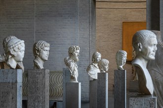Roman heads and busts, Glyptothek, Munich, Bavaria, Germany, Europe