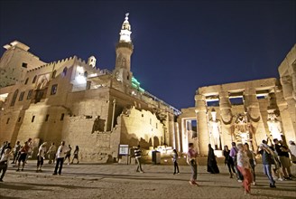 Luxor Temple Complex by Night, Luxor, Egypt, Africa