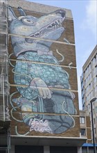 Wolf, Street Art by Aryz, Bristol, England, Great Britain