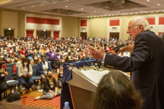 Chicago, Illinois, Senator Bernie Sanders speaks to union activists at the 2022 Labor Notes conference. Four thousand rank and file unionists from across the United States and beyond attended the conf...