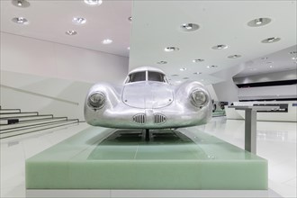 Type 64, built in 1939, sports car. One of three examples built for the long-distance race Berlin, Rome. This sports car is considered the ancestor of all later Porsche sports cars. Porsche Museum, Au...