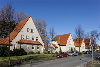 Gartenstadt Welheim settlement in Bottrop, listed building, the workers settlement is part of the Route of Industrial Heritage, Bottrop, North Rhine-Westphalia, Germany, Europe