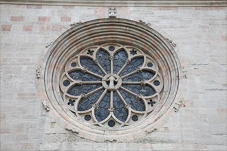 Rosette on the facade of Trento Cathedral