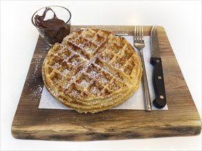 Belgian waffles with icing sugar