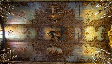 Painted wooden ceiling