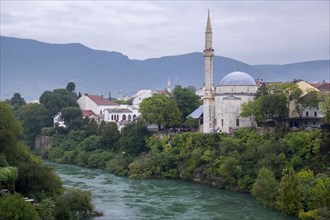 Old Town with Karadjoz Beg Mosque and the Neretva River