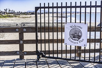 Close-up of Ventura Piers gate