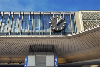 Central station entrance with clock