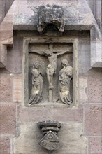 Relief depiction of a crucifixion scene at the Lorenzkirche