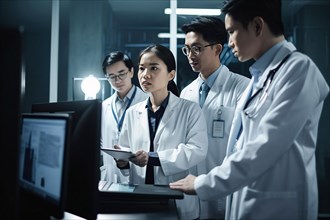 A four-member team of Asian scientists discuss AI-assisted medical research findings
