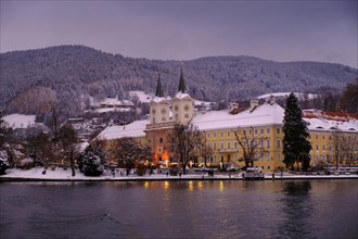 Tegernsee Monastery with Christmas Market in Winter