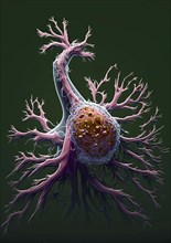 Schematic representation of vascularising tumour cells
