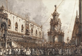 The Giovedi Grasso Festival in front of the Doges Palace in Venice