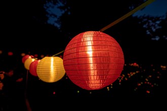 Colourful lanterns in the dark for the Festival of Lights