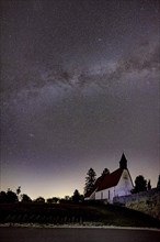 Night sky with stars above the deserted village of Gruorn