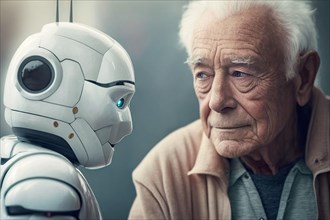Nursing robot talks to a sceptical