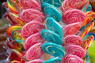 Delicious colorful swirl candy and sweets for kids
