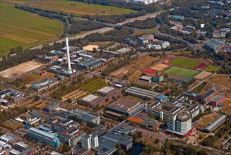 Aerial view of Bremen University with the drop tower