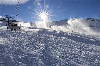 Ski slope in the ski area Val Gardena Dolomiti Superski South Tyrol