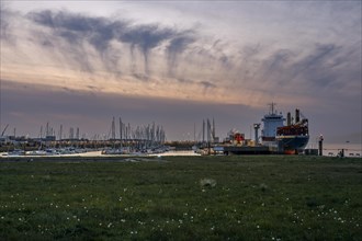 Cuxhaven marina at night