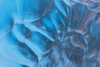 Blue ice abstract close-up of the Negribreen glacier at Spitsbergen