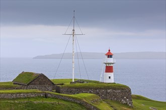 Skansin lighthouse at the historic fortress beside the port of Torshavn