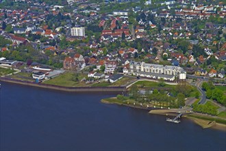 Aerial view of Roennebeck harbour