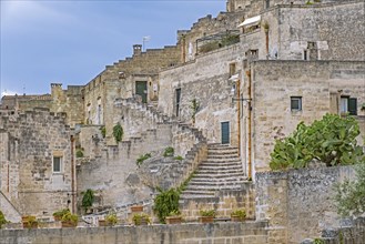 Houses in the Sassi di Matera complex of cave dwellings in the ancient town of Matera