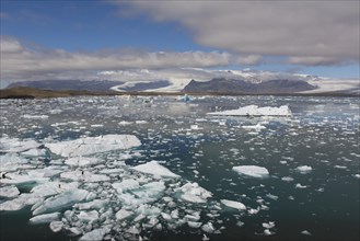 Icebergs floating in Joekulsarlon