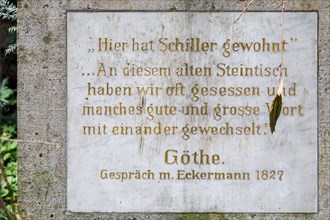 Inscription of a quotation by Goethe