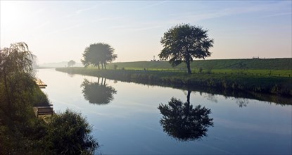 Water reflections at the Hadelner Canal