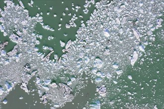 Aerial view of floating drift ice
