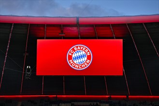 Scoreboard with logo FC Bayern Munich