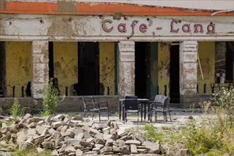 View of a cafe in the flood-damaged town of Altenahr. Altenahr