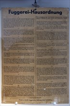 House rules from 1957 in the Jakob Fugger Siedlung