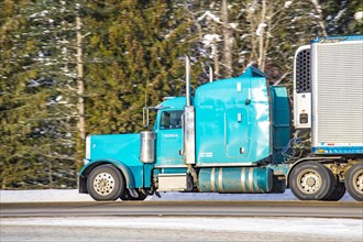 Truck on the Trans-Canada Highway near Revelstoke