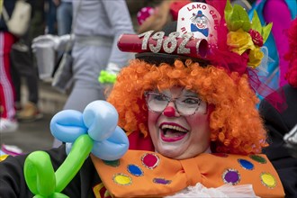 A smiling clown at the carnival in the city of Rijeka