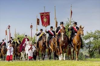 Traditional blood ride with 2200 riders and horses in honour of a blood relic
