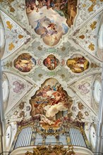 Ceiling frescoes and organ