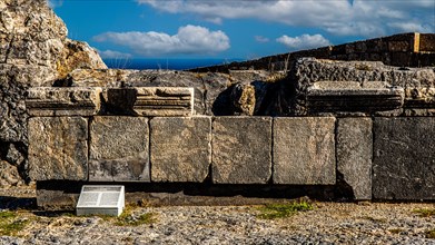 Base for a group of statues of the family Poplius Aelius Kallistratos with inscriptions Acropolis of Lindos