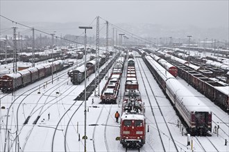 Train formation plant in the Vorhalle district in winter