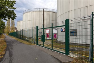 BASF tank farm in Duesseldorf at Reisholz harbour