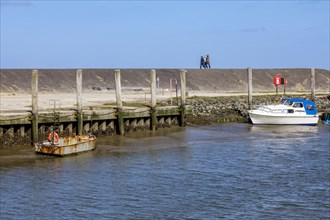 Everschopsiel harbour in North Frisia with draining water