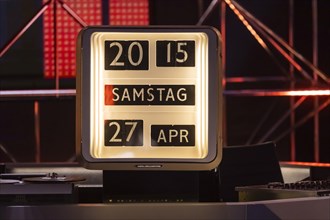 Legendary Hit Parade clock as identification mark. 50 years of ZDF Hitparade